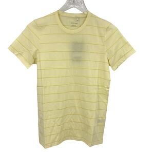 Everlane The Organic Cotton Crew Neck Tee M Short Sleeve Striped Yellow NWT